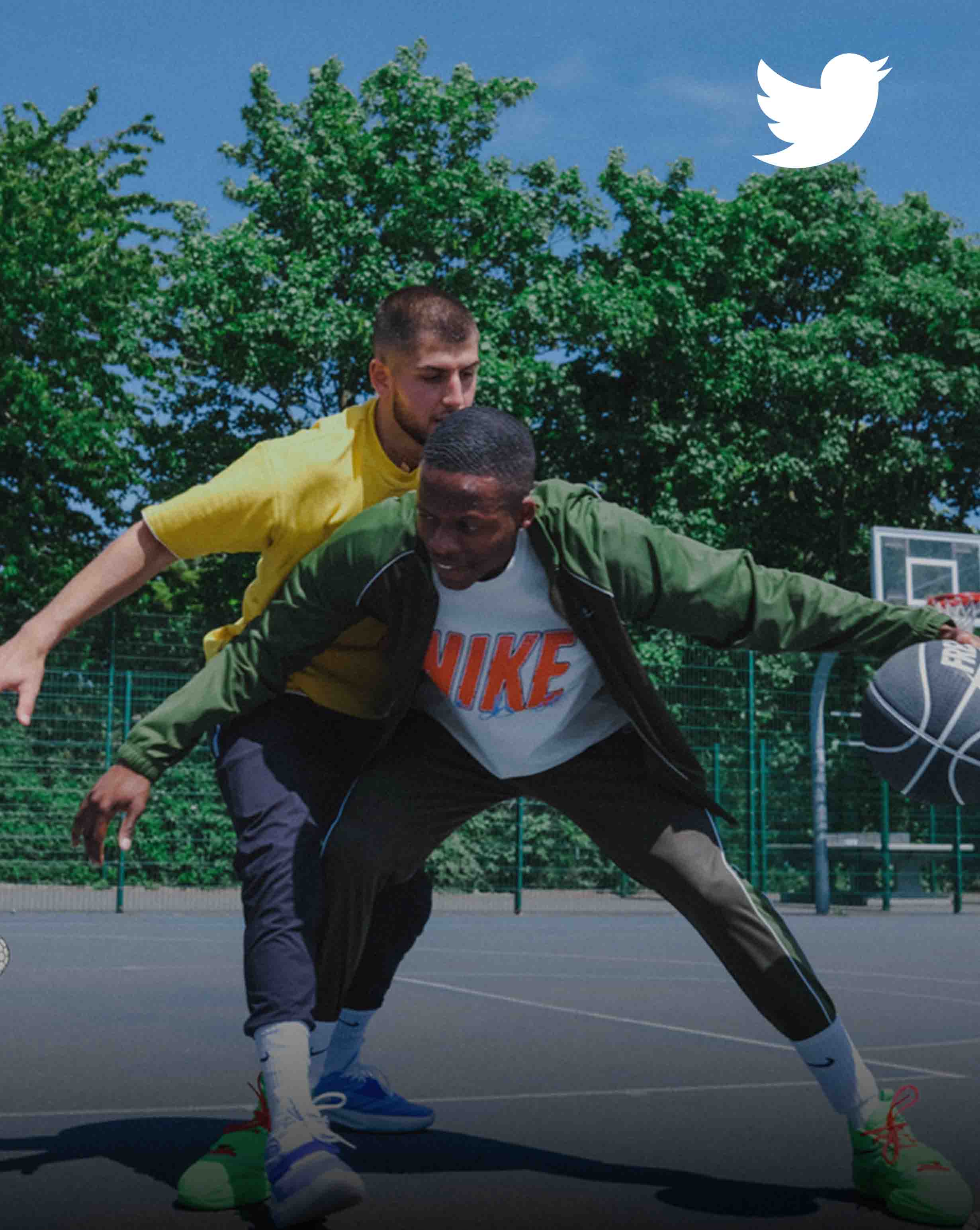 Behrad & Denzel from SBB are playing basketball together during a Nike Zoom Freak 3 photoshoot for Nike's website, after the videos SBB produced to promote Giannis Antetokounmpo's signature shoe